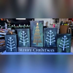 Wooden Christmas Tree Blocks